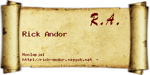 Rick Andor névjegykártya